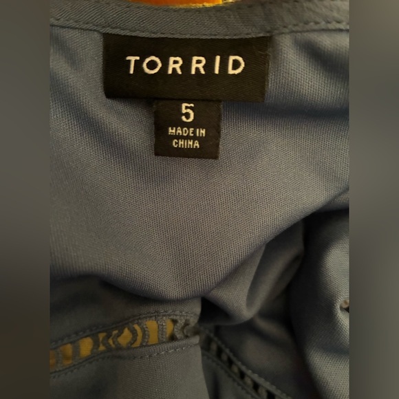 GUC Torrid Gauze Lace Up Skater Dress 👗 in Bering Sea 🌊 Plus Size 5 - Picture 11 of 16